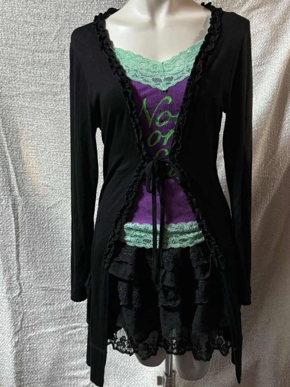 moving sale 💕 - j-fashion dark coquette black frill cardigan no size tag